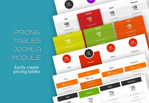 Pricing table joomla module