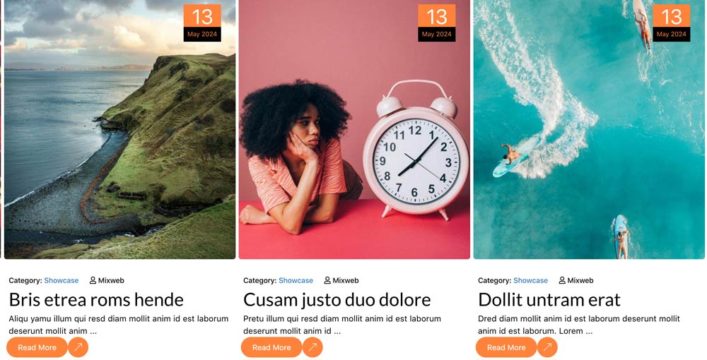 Content swiper default style